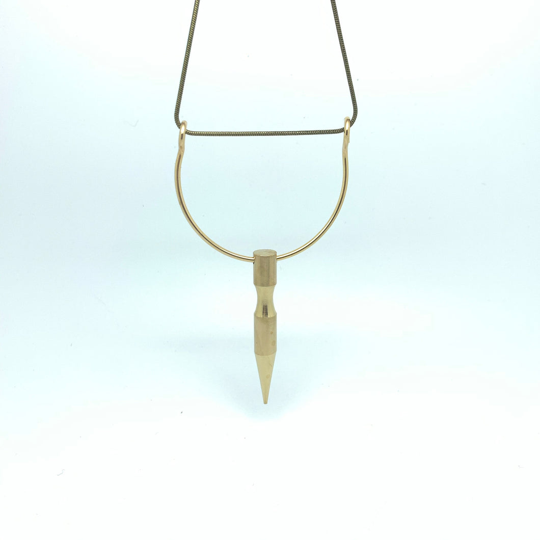 Brass spike necklace