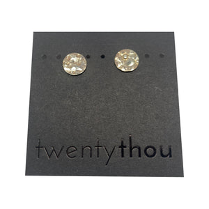 Pebbled Sterling Silver Full Moon Disc Studs