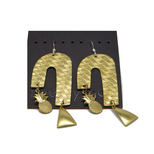 Brass Weave Waterfall Earrings (Pineapple D-Lite)