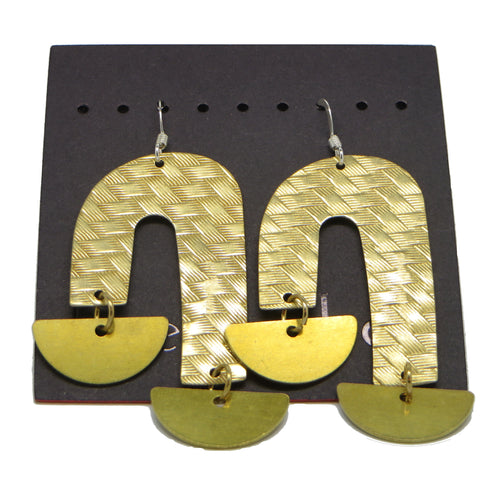 Brass Weave Waterfall Earrings (Sailboat)