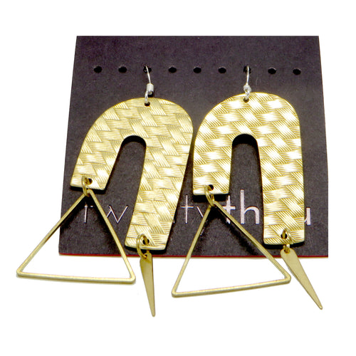 Brass Weave Waterfall Earrings (Old Wave)
