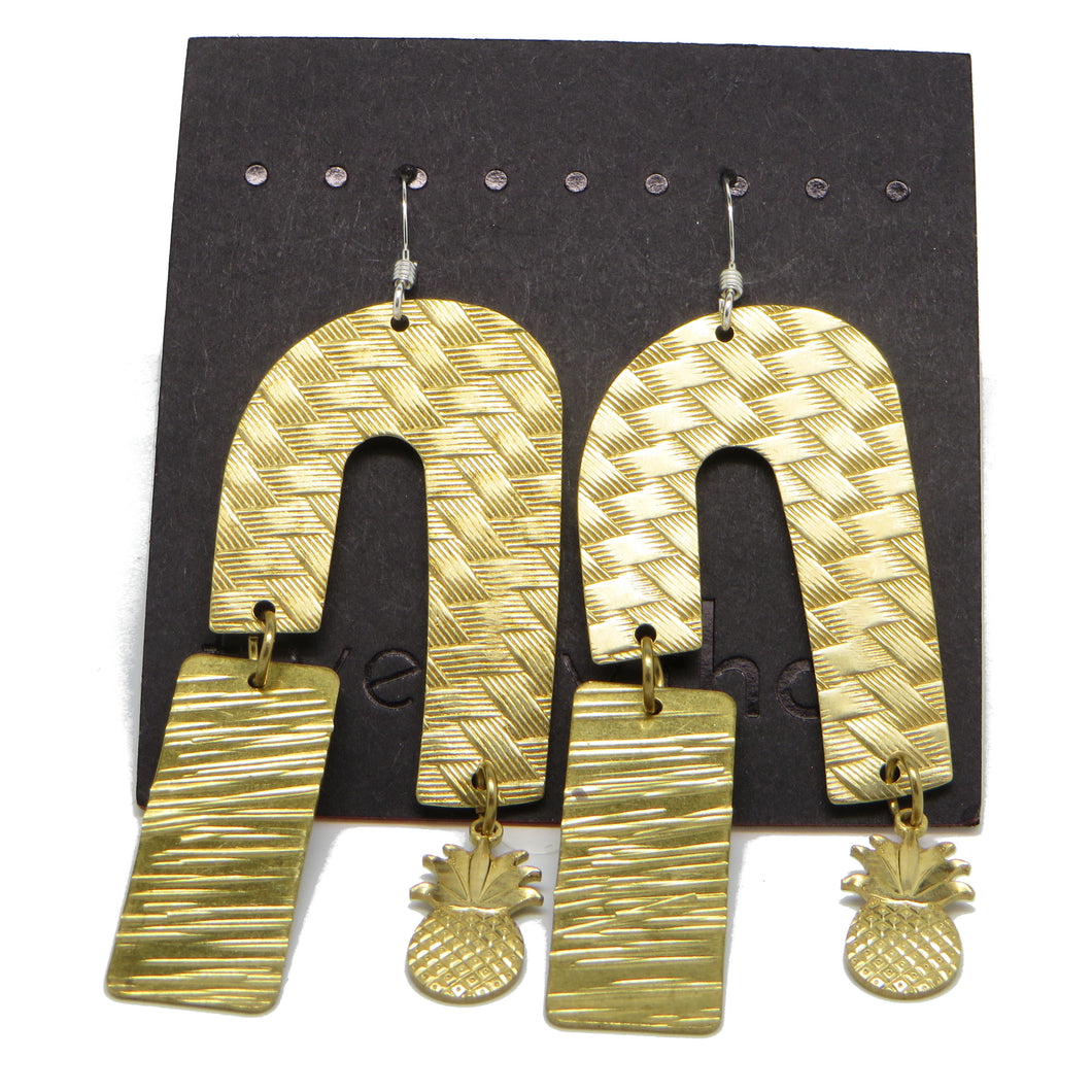 Brass Weave Waterfall Earrings