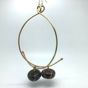 Copper & Brass Arc Hoop Earrings