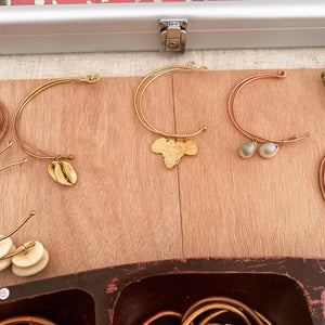 Copper & Brass Arc Hoop Earrings