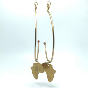 Copper & Brass Arc Hoop Earrings