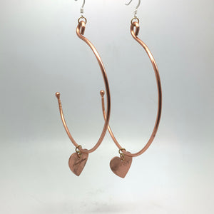 Copper & Brass Arc Hoop Earrings