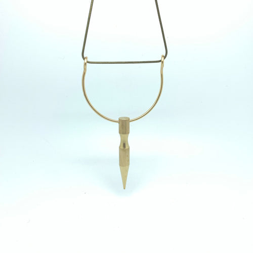 Brass spike necklace