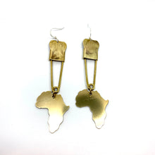 Load image into Gallery viewer, Vintage Laundry Pin w/Africa Dangle Earrings